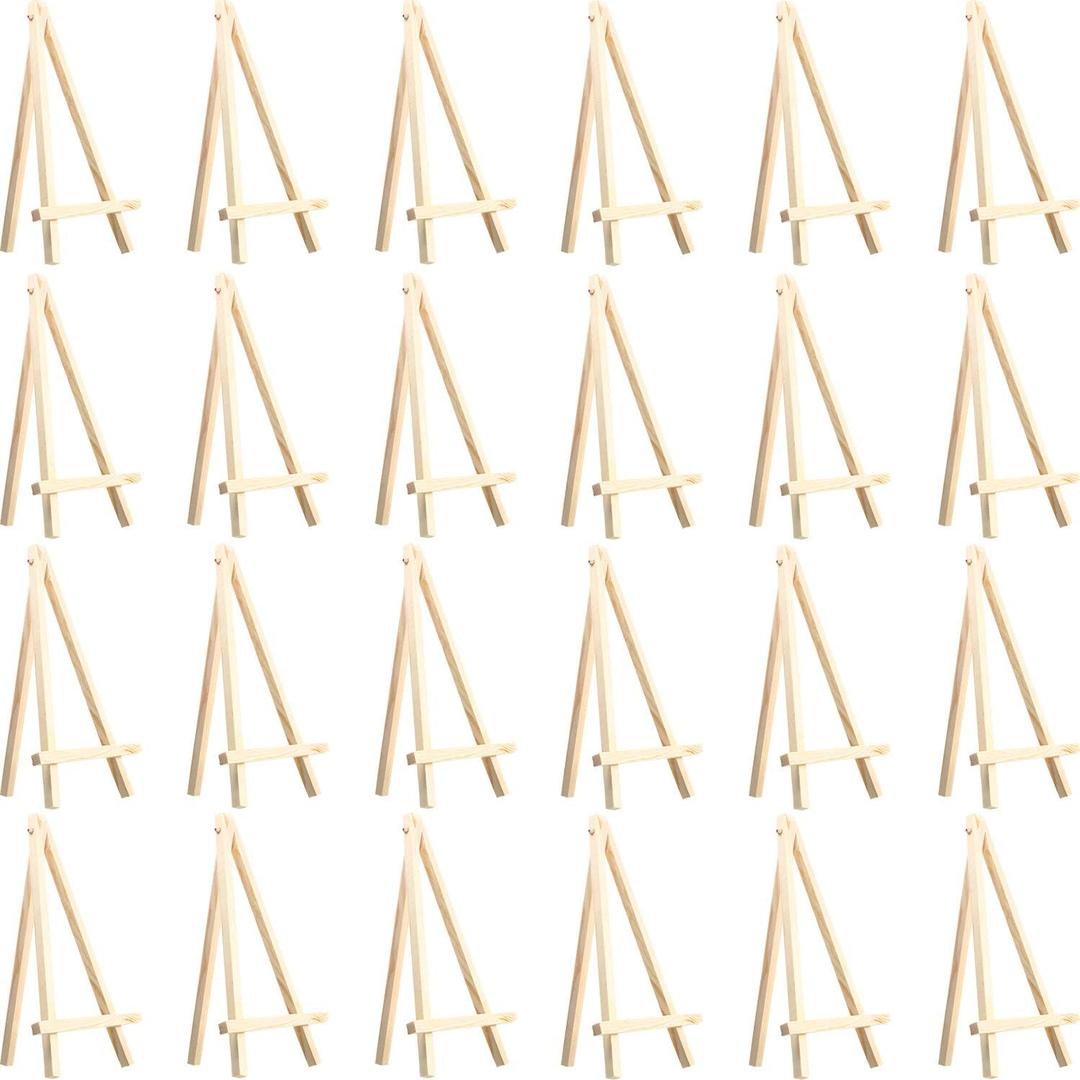 24 Pack Mini Wood Display Easel (8 Inch)