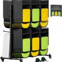 Folding Chair Rack Folding Chair Cart Storage Dolly with Wheels and Holder | Fits 84 Chair or 42 Chairs & 12 Tables 800 LBS Capacity Height Adjustable Includes Weatherproof Cover