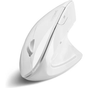 Perixx PERIMICE-813W Bluetooth Vertical Mouse - Wireless 3-in-1 Multi-Device Spec - Travelling Carry Bag - Ergonomic Right-Handed Design - White