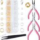 930 Pcs Jump Rings Lobster Clasps with Jewelry Pliers for Jewelry Making and Repair, Needle Nose, Round Nose Pliers and Wire Cutter, Tweezer, Thimble Ring for Wire Wrapping, Bracelets Crafts