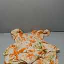 BTFBM Womens Square Neck Smocked Dress Summer Puff Short Sleeve Floral Casual Ruffle Tiered Maxi Wedding Guest Dresses (Medium, Floral Apricot Orange)