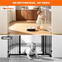 Pawtners No Bottom Bar Baby Gate for Stairs with Adjustable Width 31.5”-46”