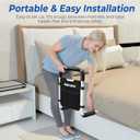 Bed Rails for Elderly Adults - ASTM Approved Adjustable Bed Cane with Non-Slip Ergonomic Handle & Storage Pocket, Bed Railings for Seniors Hold up to 350 LBS, Tool-Free