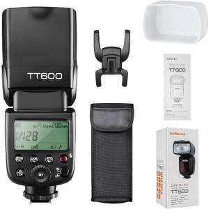 Godox TT600 2.4G Wireless Camera Flash Speedlite with Diffuser, Master/Slave GN60 Manual Flash, HSS when paired off camera with Godox X Trigger System for Canon Nikon Pentax Olympus Fujifilm Panasonic (Standard Flash Shoe, Black)
