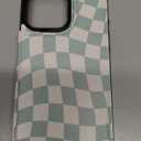 Compatible with iPhone 16 Pro Max Case Wallet with Card Holder, Flip PU Leather Built-in Card Slots, Kickstand and Shockproof Case for iPhone 16 Pro Max 6.9 inch Women Men (Green Checkerboard)