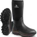 Obcursco Mens Rain Boots, Insulated 6mm Neoprene Rubber Boots for Men and Women Waterproof, Durable Hunting Boots Great for Cold Weather, Farm Working and Fishing (12, Insulated 400g Black)