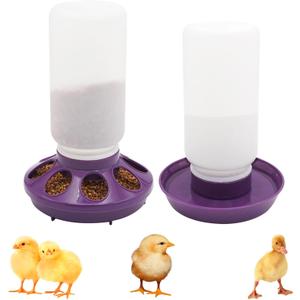 2-in-1 Chick Starter Set, 0.3Gal Chick Feeder and Waterer Kit for Baby Chicken Duck Brooder Duck Feeder Quail Feeder Chicken Feeder and Waterer Set