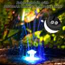 AISITIN 6.5W Solar Glass Panel Fountain, LED Colorful Lights & Remote Control, Rechargeable with Storage, Solar Powered Water Fountain Pump with Integrated Bracket for Bird Bath, Garden, Outdoor, Pond