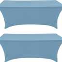 Eurmax USA Rectangular Fitted Spandex Table Covers 4ft Tablecloth Wedding Event Patio Table Decorations Stretch Table Cover for 4ft Folding Table (Sky Blue, 2 Pack)