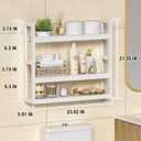Domax Bathroom Shelves Over Toilet Storage - 3 Tier Wall Mounted Bamboo Bathroom Shelf Organizer Multifunctional Adjustable Layer Free Standing Utility Shelves for Bathroom Living Room Kitchen, White
