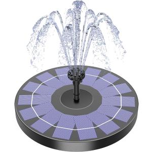 AISITIN Solar Fountain Pump 2024 Upgrade Solar Bird Bath Fountain with 6 Nozzles, 2.5W Solar Water Fountain for Bird Bath, Garden, Ponds, Pool, Fish Tank and Outdoor