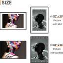 upsimples 24x36 Poster Frame, Display Pictures 20x30 with Mat or 24 x 36 Without, Wall Hanging Picture Frames, Black, 1 Pack