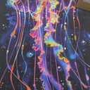 Jellyfish Canvas Wall Art Underwater Canvas Wall Art Colorful Jellyfish Print Canvas Beach-Themed Jellyfish Artwork Purple Aesthetic Posters Blue Canvas Sea Life Picture for Room 16x24inch Unframed