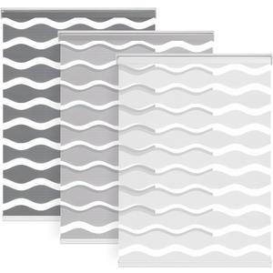 LazBlinds No Drill Cordless Zebra Blinds for Indoor Windows, Dual Layer Light Control Roller Shades for Day and Night, Light Filtering Sheer Shades for Home, 20" W x 48" H, Stone Grey