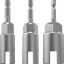3 Pack 1/4" hex Shank nut Driver Power Wing nut Drill bit Socket Tool Drive kit, Slotted Wing nut Drill Sleeve Wrench Wrench kit, Panel nut Screw Eye C-Shaped Hook Bolt（ 13mm,15mm,17mm）