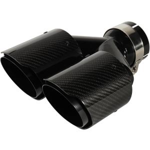 1 Pack Carbon Fiber Dual Exhaust Tips for BMW F22/F23/F30/F31/F32/F33/F36 2.0T (N20/B48) 2.5" Inlet 3.5"Outlet Tailpipe Tip (Glossy Black Inner Layer)