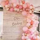 Soonlyn Rose Gold Balloons 140 Pack 12 Inch Gold and Pink Balloons and Pink Confetti Balloons Garland Arch Kit for Bridal Shower Baby Shower Party Decoration