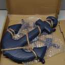 2 Pack 11" Nautical Beach Wooden Ship Wheel and 13" Wooden Anchor with Rope Nautical Boat Steering Wheel Rudder Anchor Wall Art Decor Door Hanging Ornament Beach Theme Home Decoration(Blue)