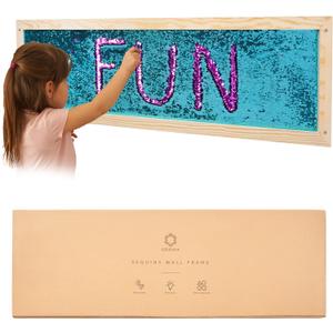 Sequin Sensory Wall Frame | Sensory Wall Sequin Flip Fabric for Kids | Daycare and School Wall and Room Board | Sequin Wall Panel | Sequin Fabric (Big, 1-pack)