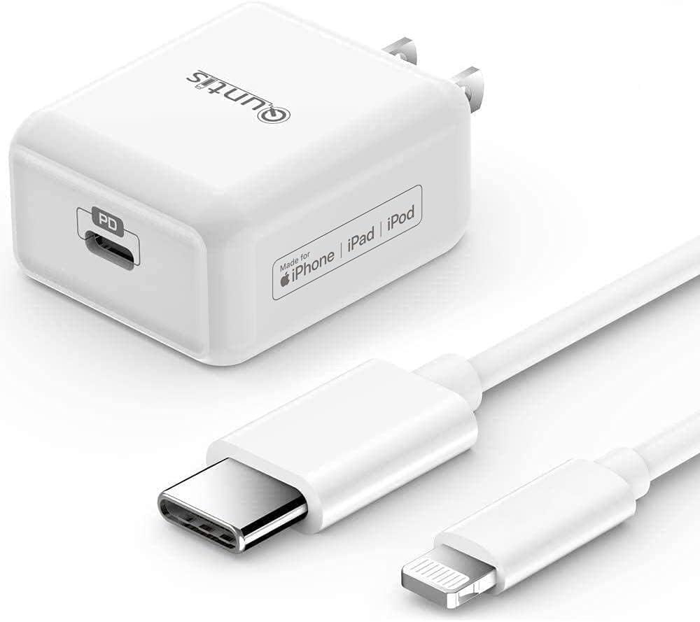 iPhone Fast Charger [Apple MFi Certified], 20W iPhone High Speed USB-C Charger Plug with 6FT USB C to Lightning Cable Cord for iPhone 14 13 Mini Pro Max 12 11 XS XR X iPad AirPods, White