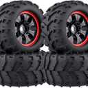 HobbyPark 3.2 PreGlued 17mm Hex RC Truck Wheels and Tires Set for 1/8 Scale Arrma Kraton 6s Notorious Traxxas Maxx Tmaxx E-Revo 2.0 3.3 HPI Savage Redcat Kaiju