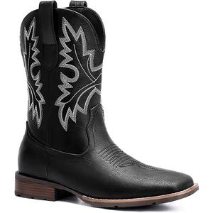 Lumeheel Cowboy Boots for Men - Western Men's Boots with Classic Embroidered, Slip on Square Toe Boots, Slip Resistant Country Boots Chunky Heel Ankle, Durable Short Boots for Spring Fall, 10 size Lumeheel Cowboy Boots for Men - Western Men's Boots with Classic Embroidered, Slip on Square Toe Boots, Slip Resistant Country Boots Chunky Heel Ankle, Durable Short Boots for Spring Fall, 10 size
