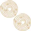 2PCS Christmas Wood Beads Garland 24 Feet Wooden Bead Garland Boho Ornaments for Christmas Tree, Xmas Vintage Rustic Farmhouse Round Craft Bead Hanging Holiday Decorations(12 Feet/1Pcs)