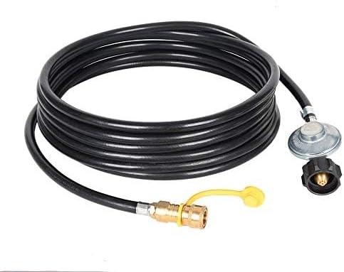 GGC 24 FT Propane Hose with Regulator -3/8 Quick Connect Disconnect Replacement for Indoor/Outdoor Heater, Type 1 Connection x Quick Connect Fittings