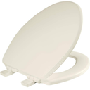 Bemis Ashland Modern Wood Toilet Seat with Decorative Edge, Slow Close, Secure Hinges, Made in USA, Elongated, Biscuit