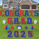 Chunful 23 Pcs Graduation Yard Sign Decorations 2025 Congrats Graduation Lawn Signs 2025 Grad Yard Signs with 46 Stakes for Outdoor Lawn Graduation Party Decor Class of 2025 Supplies（Blue, Red）
