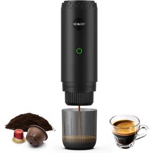 Portable Espresso Maker with Self Heating, 20 Bar 3-in-1 Electric Coffee Maker for Travel & Camping, 7800mAh Battery Coffee Machine Compatible with NS/DG Capsules & Ground Coffee, USB-C Charging