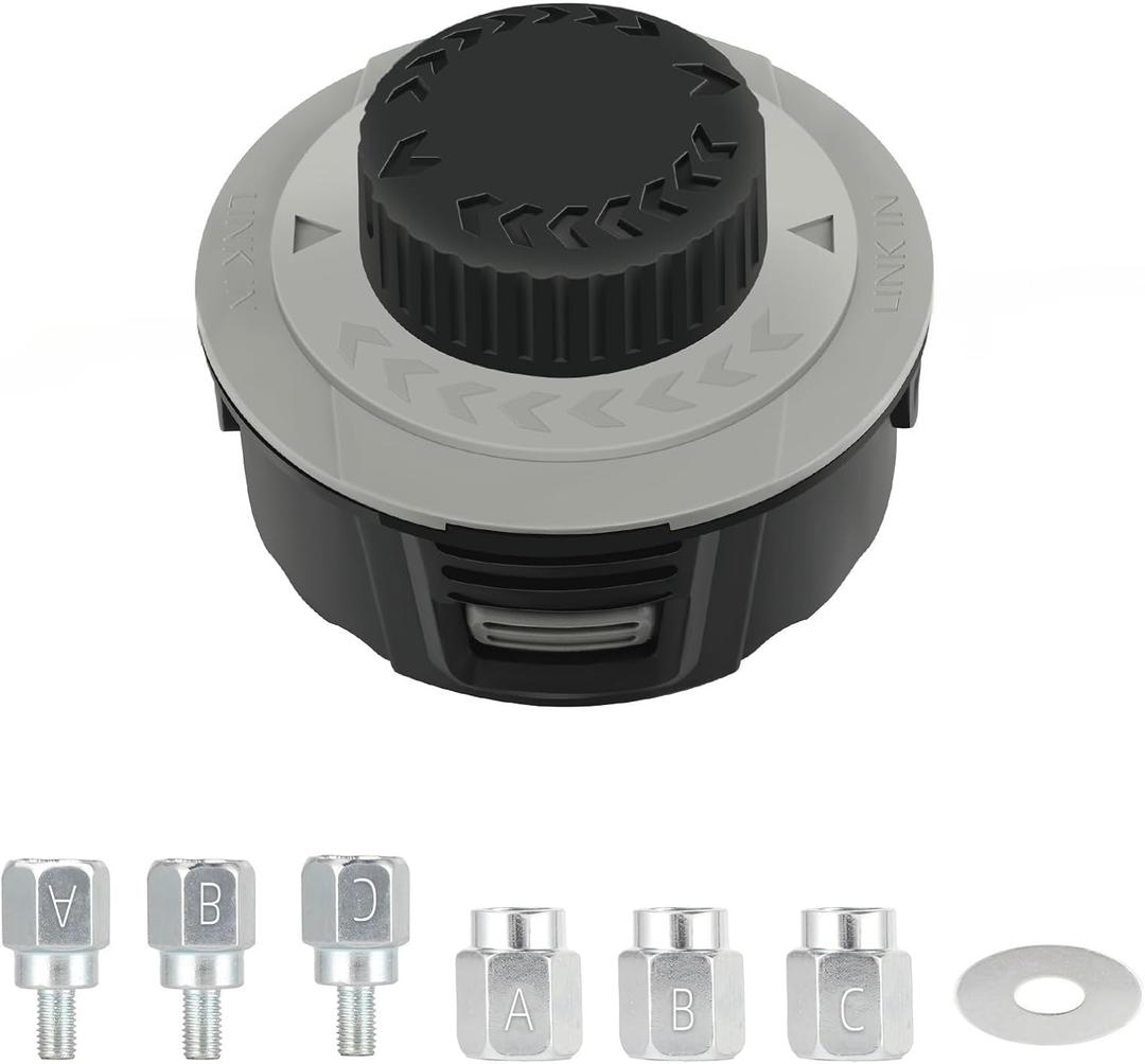 Universal Weed Eater Head,Easy Change Trimmer Head Replacement Weed Wacker Head Compatible with Echo Speed Feed 400,Ego,Ryobi,Husqvarna with a Dual Color Line (Grey)