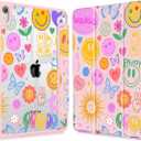May Chen for iPad Air 11-inch M4/M3/M2 (2026/2025/2024), iPad Air 5th/4th 10.9 Inch - Shockproof Cover with Clear Back Shell & Penceil Holder Auto Wake/Sleep Stand Cover, Smile Pattern