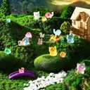Barydat 240 Pcs Mini Resin Animals Tiny Resin Animals Bulk Glow in The Dark Miniature Figures for Micro Garden Landscape Ornaments Dollhouse Crafts DIY Accessories