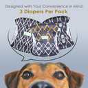 wegreeco Washable Male Dog Belly Band (Stylish Pattern)- Pack of 3 - Washable Male Dog Belly Wrap, Dog Diapers Male (Black Geometric, Large)