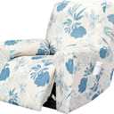 FUANGUI Recliner Chair Cover 4-Pieces Lazyboy Cover for Recliner Chair with Storage Pockets Furniture Protector for Living Room, Jacquard Sofa Slipcover for Kids, Pets, Dog and Cat, 21