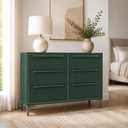 tinge Naima 6-Drawer Premium Fabric Dresser for Bedroom, Waterproof, Green, 14"D x 39.5"W x 28"H
