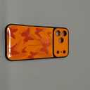 Gukalong Magnetic Phone Case for iPhone 17 Pro 6.3 Inch (Compatible with MagSafe) Orange Butterflies Phone Cover with Strap Stand Shockproof Protective Anti-Scratch Kickstand Case for Women