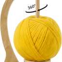 Yarn Holder for Crocheting and Knitting, Wooden Yarn Spinner with Magnetic Rotating Mechanism,Gift for Crocheter and Knitter（Natural）