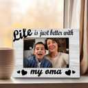 2 x Oma Gifts 4x6 Picture Frame, Grandma Photo Frame from Grandkids Grandchild, Best Grandmother Gifts, Life Is Just Better with Oma Wooden Picture Frames for Wall or Tabletop Display, 8x6