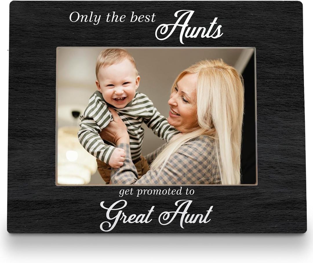 Aunt Picture Frame, Great Aunt Gifts, Pregnancy Announcement for Aunt Picture Frame 8x10, for Great Aunt, Only The Best Aunts Get Promoted to Great Aunt Photo Frame 5X7
