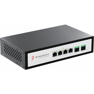 6-Port 2.5G Ethernet PoE+ Switch, 4X 2.5GBase-T PoE+ Ports, 2X 10Gbps SFP+, 75W IEEE802.3af/at Unmanaged 2.5Gb PoE Network Switch, Ethernet Hub, Metal Casing, Desktop/Wall-Mount