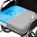 CYLEN Ifoam Memory Foam Layer Wheelchair Cushion - Seat Cushion for Wheelchair-Office Chair, Kitchen Chair-Pressure Sore and Tailbone Pain Relief-High Dense Polyfoam Base (Grey, 18×16×3 inch)