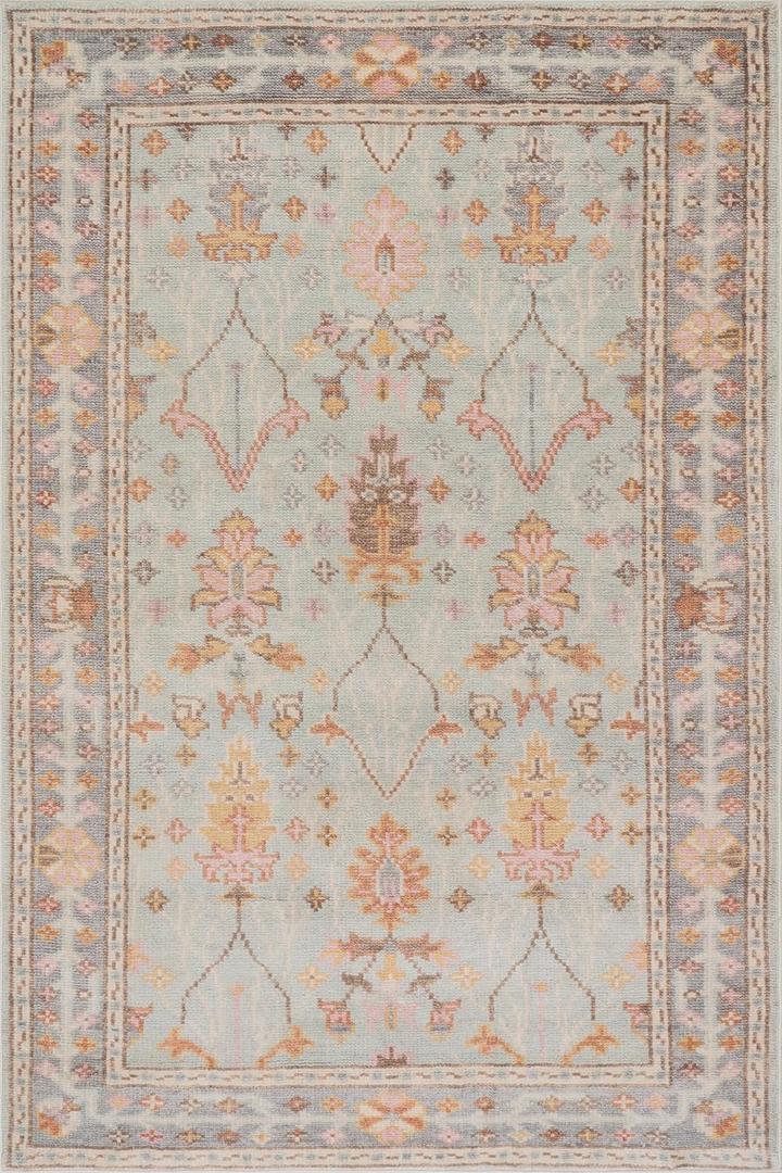 Dash & Albert Elysira Farmhouse Washable Rug (5' x 8' (Rectangular), Light Blue)