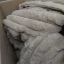 Smoofy Fluffy King Size Comforter Set 3 Pieces - Linen Fleece Fluffy Comforter Set, Luxury Fuzzy King Bedding Set, Soft King Bed Set All Season, Heavy Faux Fur Comforter with 2 Pillow Cases