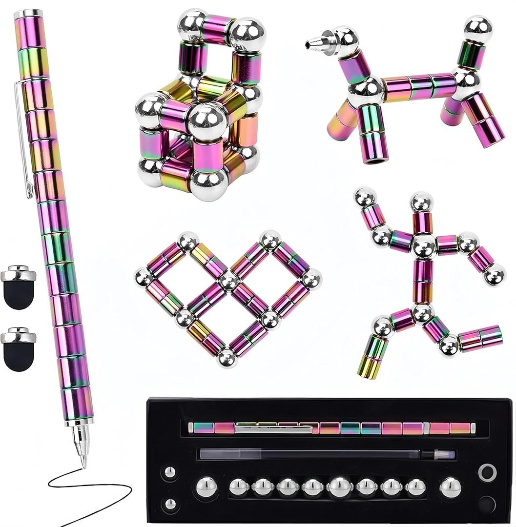 Easter Basket Stuffers for Teens Toddler Magnetic Fidget Pen, Magnetic Pen for Teenage Boys, Decompression Magnet Pen Fidget Toy Pens, Birthday Novelty Toy for Classroom Students Present (Small, Colorful)