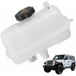 Engine Coolant Reservoir Tank with Cap Compatible with Jeep Wrangler JL 2018-2024 V6 3.6L 3.0L Diesel - Radiator Overflow Expansion Recovery Bottle Replaces 68283565AB CH3014196