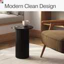 Stead Round Fluted Accent Side Table - Slim Fluted Accent Piece for Narrow Spaces - Oak End Table for Living Room & Bedroom - 13" Round Top, Blackened Oak Finish