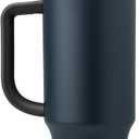 Owala Stainless Steel Triple Layer Insulated Travel Tumbler with Spill Resistant Lid, Straw, and Carry Handle, BPA Free, 40 oz, Gray (Foggy Tide) (40 Ounces (Pack of 1))