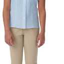 French Toast Girls' Fitted Short Sleeve Wrinkle-Resistant Blouse (16, Light Blue)